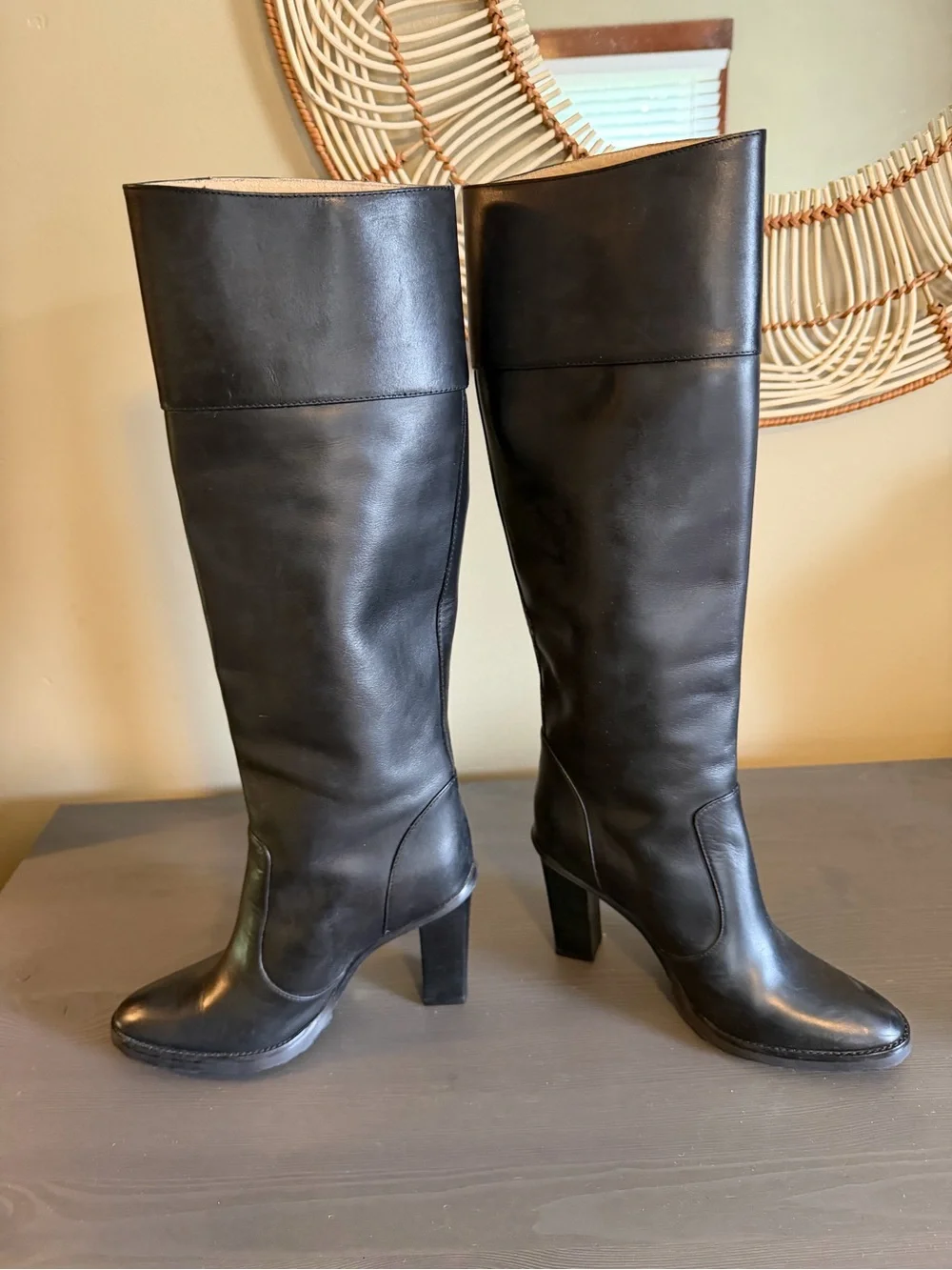 Michael Kors Classic Black Leather Knee-High Boots